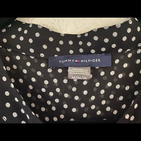 Tommy Hilfiger Medium Black Polka Dotted top - Picture 7 of 11